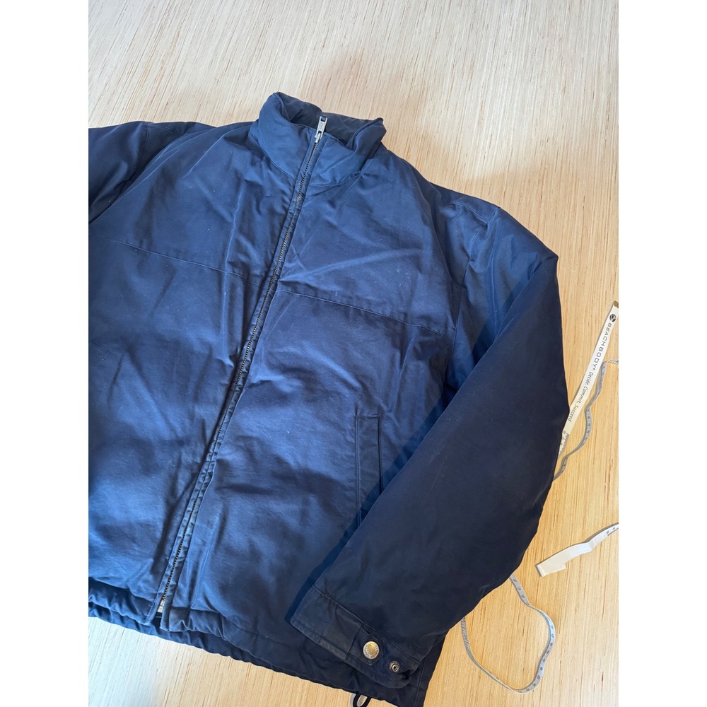 Polo Ralph Lauren Mens Navy Blue Cotton Nylon Full Zip Puffer Jacket Large 44